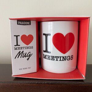 I Love Meetings about Meetings Mug NIB